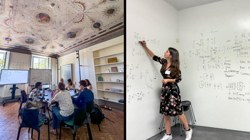 Women writes on dry erase walls