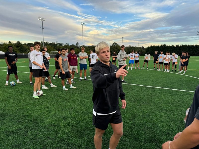 Players on a soccer field.