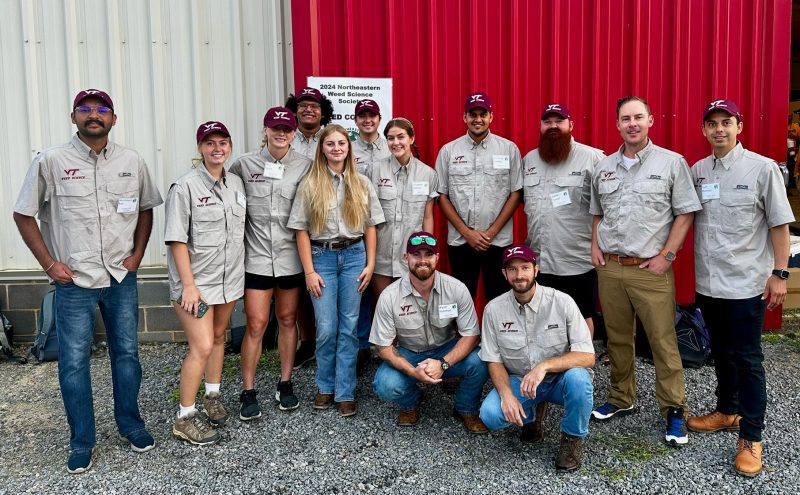 The Virginia Tech Weed Science Team. (From left) Akash Brar, Suzannah Hale, Ava Veith, Caleb Henderson, Jenna Beville, Eli Russell, Elle Kitchin, Wyatt Stutzman, Navdeep Godara, Milos Viric, Aaron Tucker, Jacob Barney, and Juan Romero. Photo courtesy of Jacob Barney for Virginia Tech.