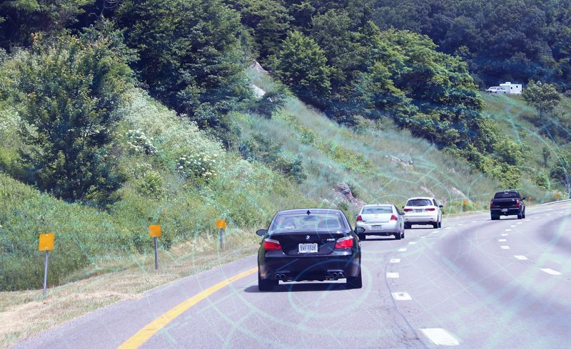 Cars driving on an interstate