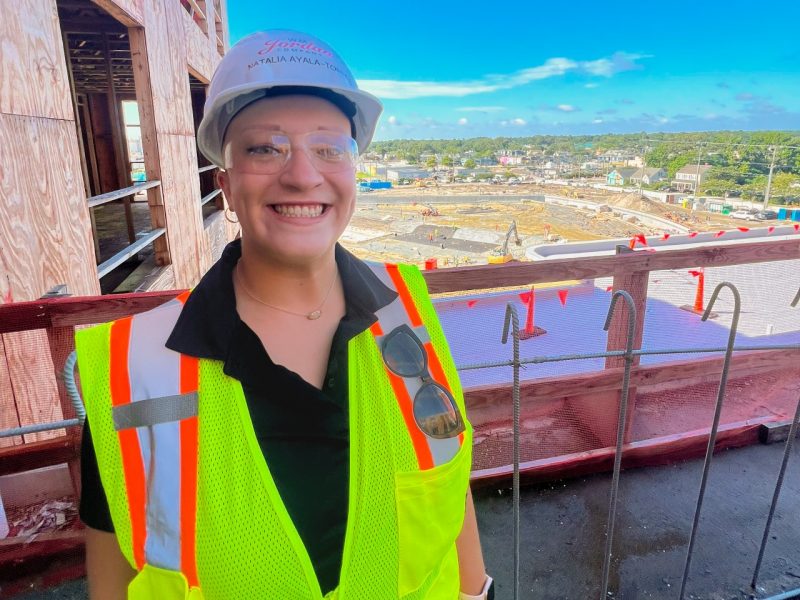 Natalia Ayala-Torres at at W.M. Jordan Company Jobsite. Photo courtesy of Natalia Ayala-Torre.