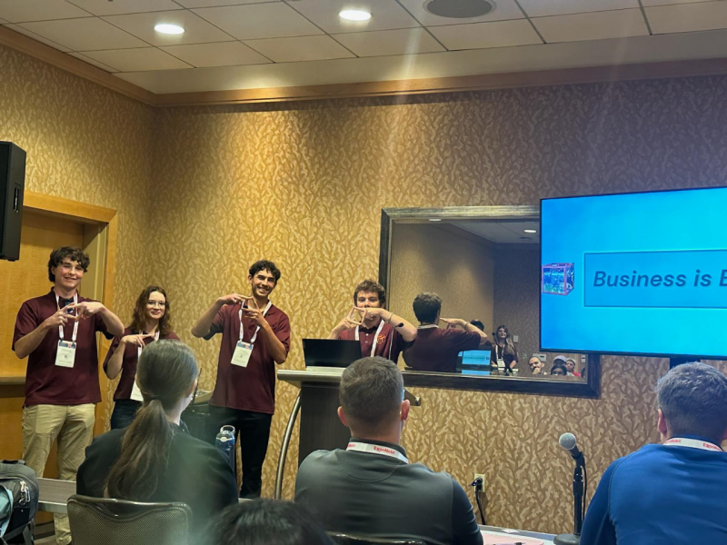 ChemE Cube team presenting.