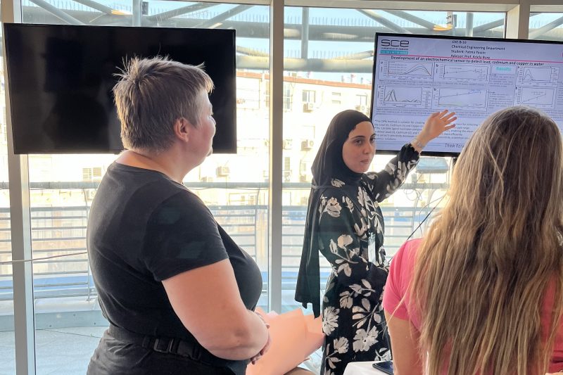 Eva Collakova engaging with Bedouin women in STEM