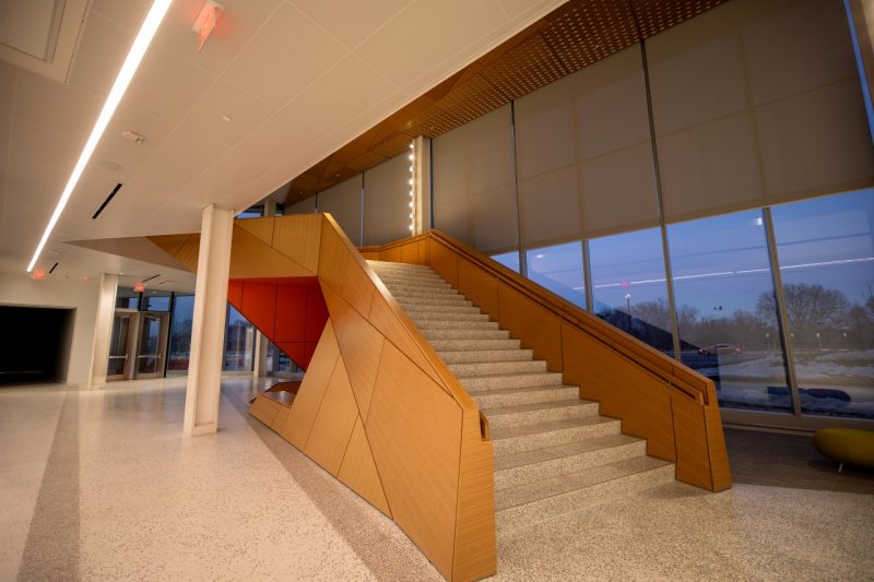 a geometrically shaped grand staircase