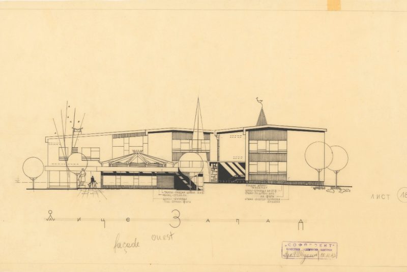 Dina Stancheva Architectural Drawing Architectural drawing of a two-story building divided into left and right wings/sections.