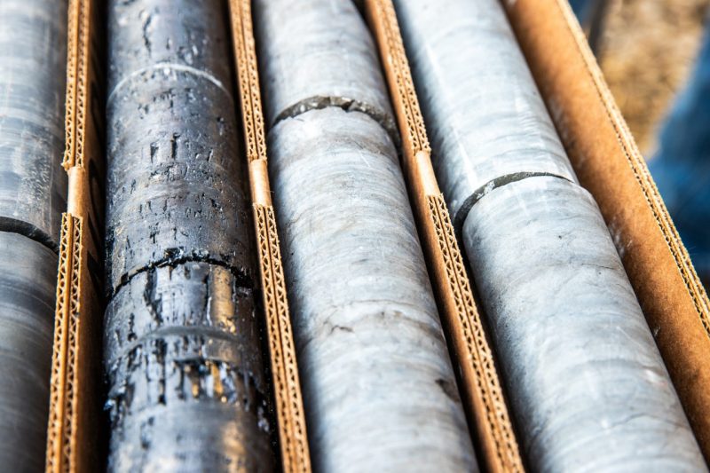 Cylinder shaped drill core samples.