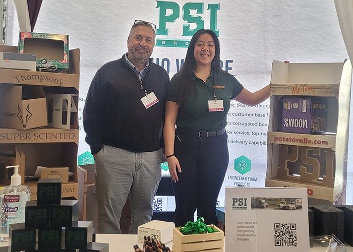 Representatives from PSI including Molly Trinh VT Packaging Alum '24. Representatives from PSI were Chris Litzinger and Virginia Tech Packaging alumna Molly Trinh '24.