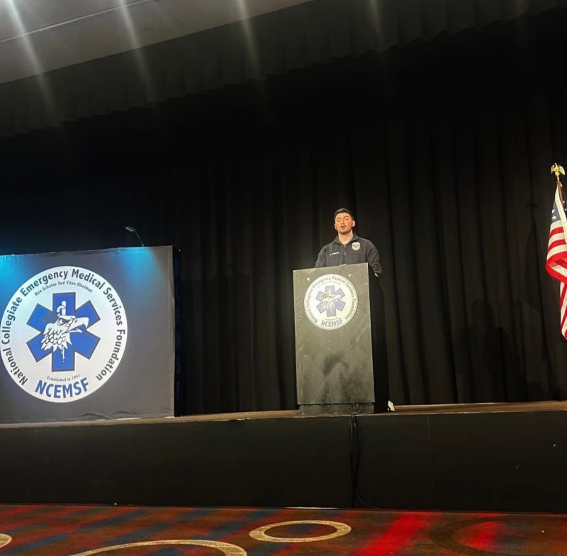 Brennan Stimart, Team Leader with VTRS, presenting at the NCEMSF conference.