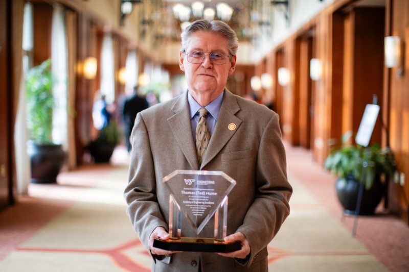 Ted Hume with Academy of Engineering Excellence award