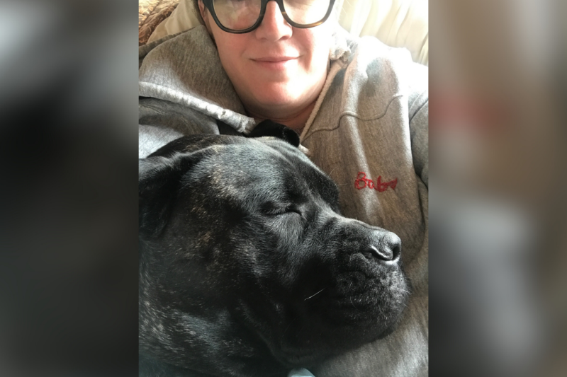 Frida Frida the Cane Corso (at center) with her owner Barbara Bourland (at center)