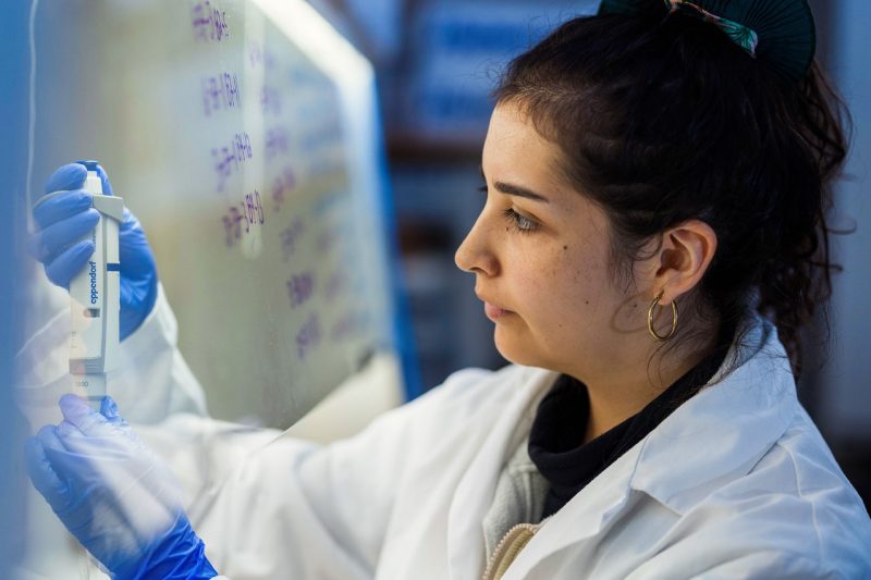 Maria Francisca Valdes Maria Francisca Valdes working in the lab.