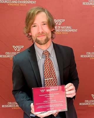 Adam Coates dam Coates won the award as CNRE's Outstranding Graduate Student Mentor