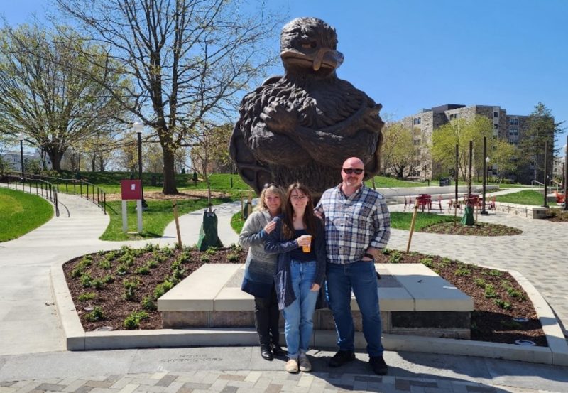 Katheryn Delaney Jarvis on campus with her family.