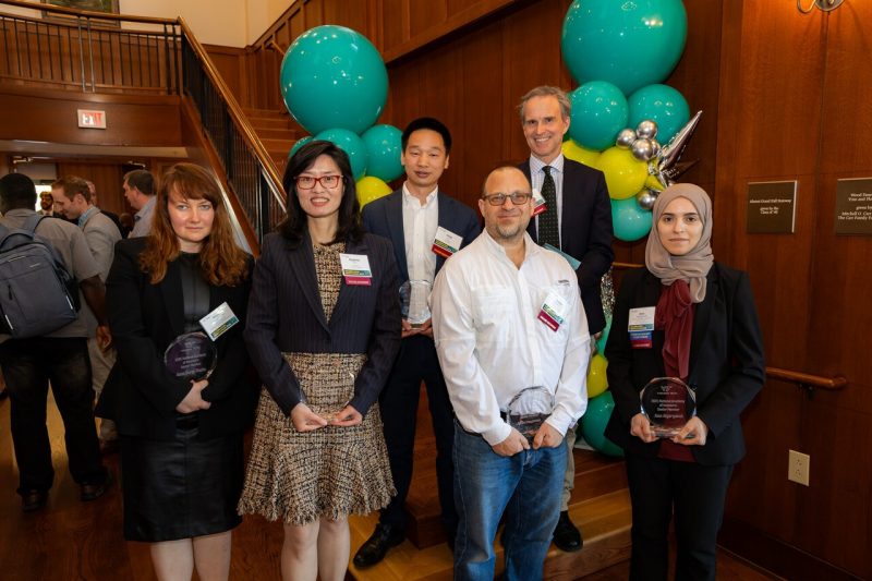 From left: Anna Duraj-Thatte, Danfeng “Daphne” Yao, Greg Liu, Jonas Hauptman, Brook Kennedy, and Alaa Algargoosh. Not pictured: Jeff Reed. Photo by Luke Hayes for Virginia Tech