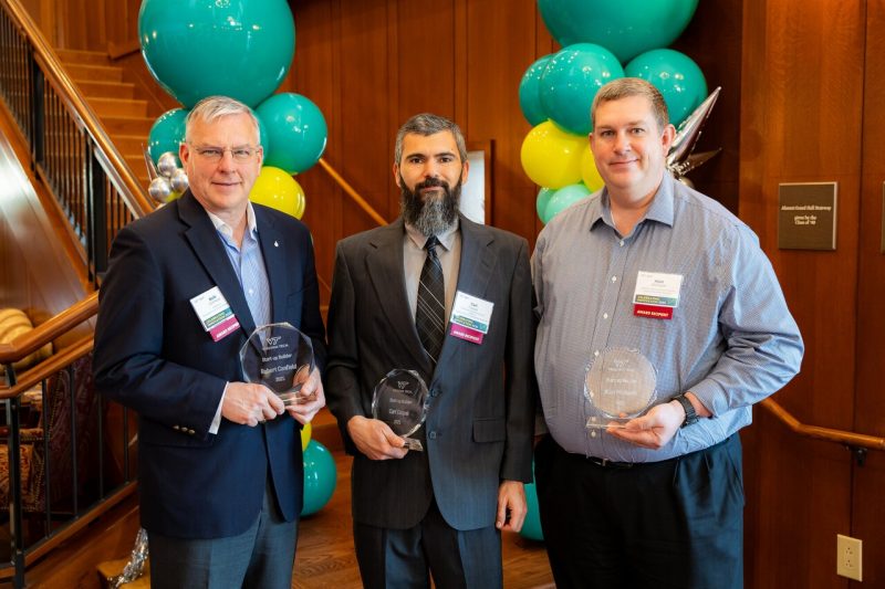 From left: Robert Canfield, Carl Cospel, and Alan Michaels. Not pictured: Ryan Senger and Richard Hanowski. Photo by Luke Hayes for Virginia Tech
