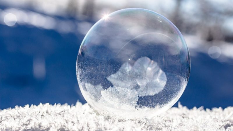 Photo of frozen soap bubble