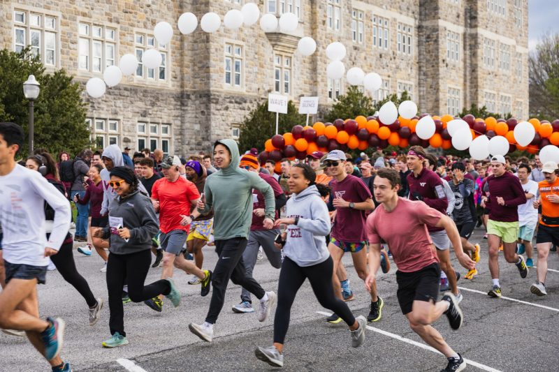 Runners cross the starting line for the 2024 Run in Remembrance.